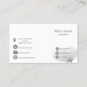 lila FLUSSBARE Visitenkarten in Aquarellfarben Visitenkarte (Rückseite)