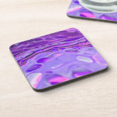 Lila, flüssige Marmorlackierung aus rosa Acryl Getränkeuntersetzer (Linke Seite)