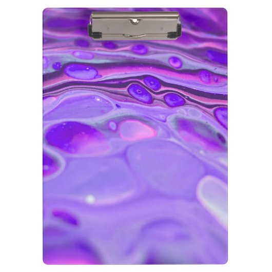 Lila, flüssige Marmorlackierung aus rosa Acryl Klemmbrett (Vorderseite)