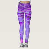 Lila, flüssige Marmorlackierung aus rosa Acryl Leggings (Vorderseite)