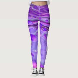 Lila, flüssige Marmorlackierung aus rosa Acryl Leggings