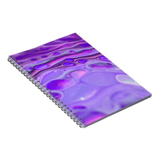 Lila, flüssige Marmorlackierung aus rosa Acryl Notizblock (Rechte Seite)