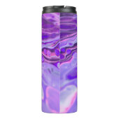 Lila, flüssige Marmorlackierung aus rosa Acryl Thermosbecher (Rückseite)