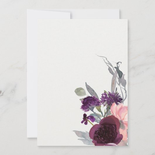 LILA FLÜSSIGKEIT-SAVE THE DATE-KARTE DANKESKARTE (Rückseite)