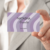 Lila Flüssigkeitsstrom Groovy Streifen Y2K Muster Visitenkarte