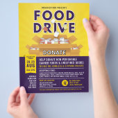 Lila Flyer für das gelbe Dosenlebensmittellaufwerk (Hand)