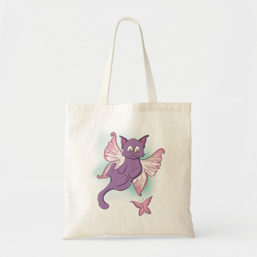 Lila Flying Fairy Cat Tragetasche (Vorne)