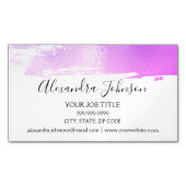 Lila Foil Brush Stroke Modernste und elegante Magnetische Visitenkarte (Vorderseite)