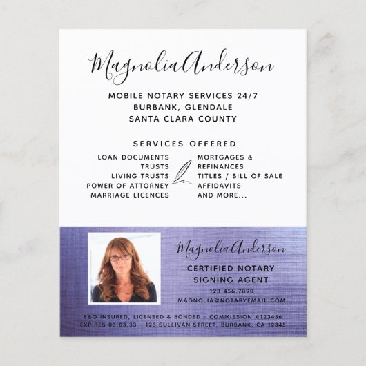 Lila Foil Foto Flyer für mobiler Notdienst (Vorne)