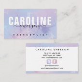 Lila Foil Marble Modern Script Typografy Salon Visitenkarte (Vorne/Hinten)