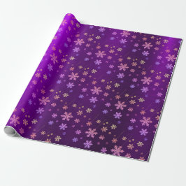 Lila Foil Neon Snowflakes Packpapier