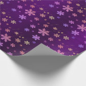 Lila Foil Neon Snowflakes Packpapier (Ecke)