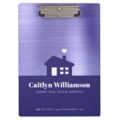 Lila Foil Real Anwesen Broker House Beruflich Klemmbrett (Vorderseite)
