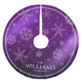 Lila Foil Schneeflocken Polyester Weihnachtsbaumdecke (Vorderseite)