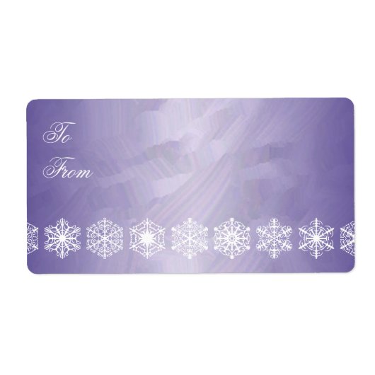 Lila Foil Snowflake Trift Weihnachtsgeschenk Tag (Vorne)