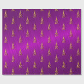 Lila Foil stilisierte Weihnachtsbaumwrapping Paper Geschenkpapier (Flach)