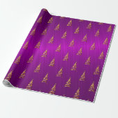 Lila Foil stilisierte Weihnachtsbaumwrapping Paper Geschenkpapier (Ungerollt)