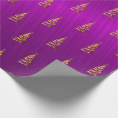Lila Foil stilisierte Weihnachtsbaumwrapping Paper Geschenkpapier (Ecke)