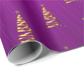 Lila Foil stilisierte Weihnachtsbaumwrapping Paper Geschenkpapier (Rolleneckpunkt)