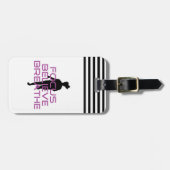 Lila Fokus glauben atmen Gepäckanhänger (Vorderseite horizontal)