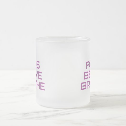 Lila Fokus glauben atmen Mattglastasse (Mittel)