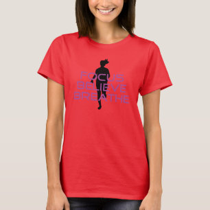 Lila Fokus glauben Atmen T-Shirt