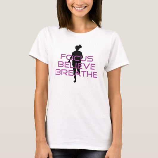 Lila Fokus glauben Atmen T-Shirt (Vorderseite)