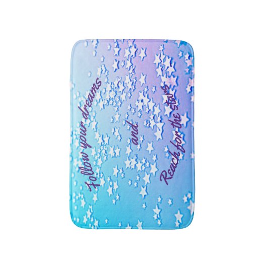 Lila folgen Sie Ihren Träumen und erreichen Sie di Badematte (Vorderseite Vertikal)