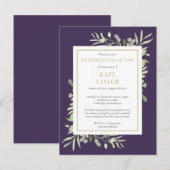 Lila Foliage-Feier Postkarte (Vorne/Hinten)