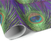 Lila Folien-Single-Pfau Geschenkpapier (Rolleneckpunkt)