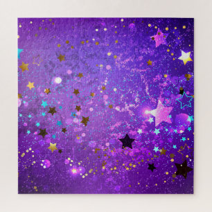 Lila Folienhintergrund mit Sternen Puzzle