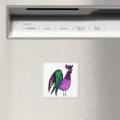 Lila Folk Art Rooster Magnet (In Situ (Geschirrspüler))