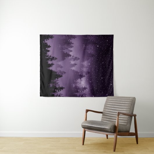 Lila Forest Galaxy Traum #1 #decor #art Wandteppich (Beispiel (Horizontal))