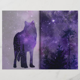 Lila Forest Wolf Scrapbook Seiten