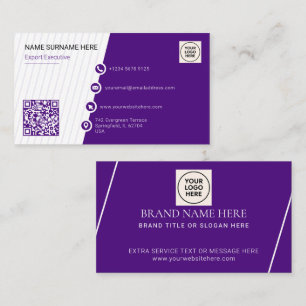 Lila formaler QR-Code Beruflich modern Visitenkarte