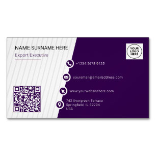 Lila Formeller QR-Code Magnetische Visitenkarte