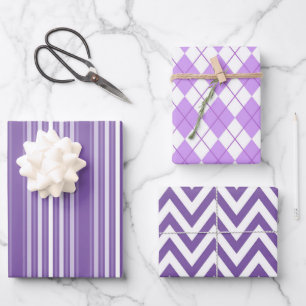 Lila Formen Geschenkpapier Set