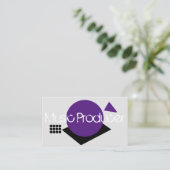 Lila Formen von DJ-Logos für geometrische Musikpro Visitenkarte (Stehend Vorderseite)