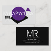 Lila Formen von DJ-Logos für geometrische Musikpro Visitenkarte (Vorne/Hinten)