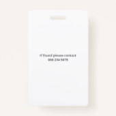 Lila Foto & 2 Logos Mitarbeiter-ID Ausweis (Rückseite)