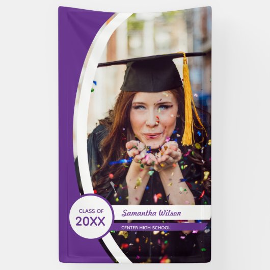 Lila Foto-Abschluss Banner (Vertikal)