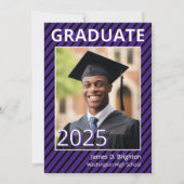 Lila Foto Abschluss Einladung (Vorderseite)