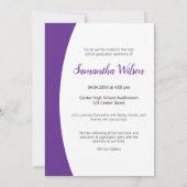 Lila Foto-Abschluss Einladung (Rückseite)