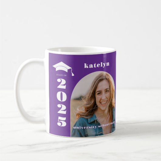 Lila Foto Abschluss Kaffeetasse (Links)