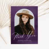 Lila Foto-Abschluss Wasserfarbe Dankeskarte