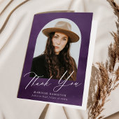 Lila Foto-Abschluss Wasserfarbe Dankeskarte