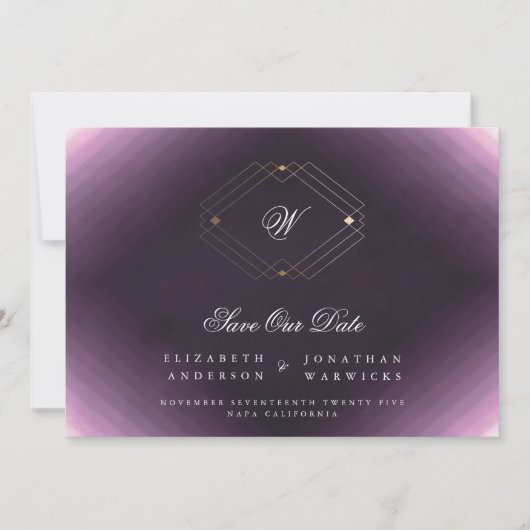 lila Foto aus Deko Save The Date (Vorderseite)