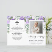 Lila Foto-Beerdigungsprogramm (Stehend Vorderseite)