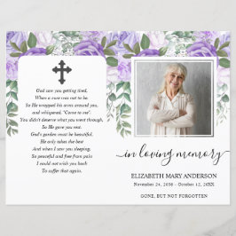 Lila Foto-Beerdigungsprogramm