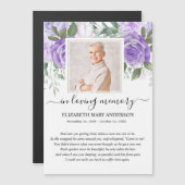 Lila Foto Beileid Beerdigung Gebetskarte Magnetkarte (Vorne/Hinten)